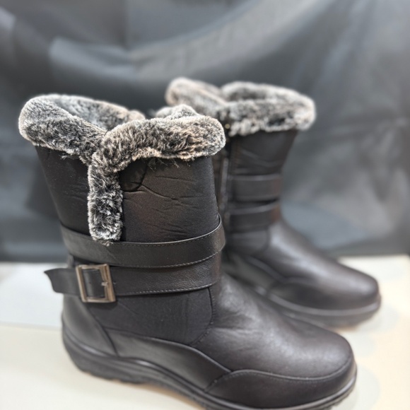 Womens Winter Snow Boots for Women Waterproof Warm Fur Lining Mid Calf Boots3993
